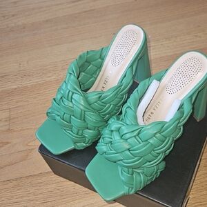 Stylish Green Braided Mules by Zara
